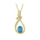 Genuine Blue Topaz And Lab-created White Sapphire Infinity Pendant Necklace