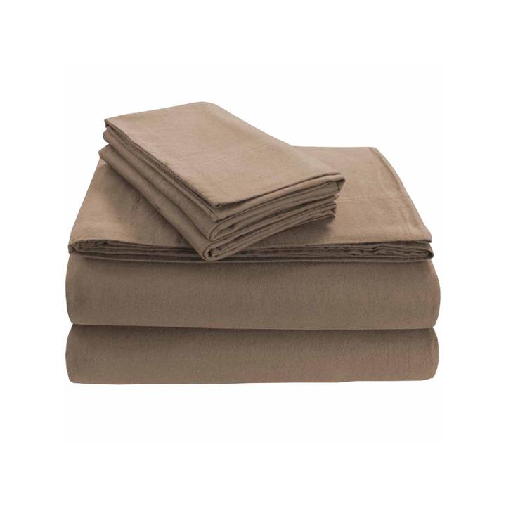 Tribeca Living Heavyweight Solid Flannel Flannel Flat Sheet