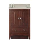 23.75-in. W Floor Mount Walnut Vanity Set For 3h4-in. Drilling Beige Top Biscuit Um Sink