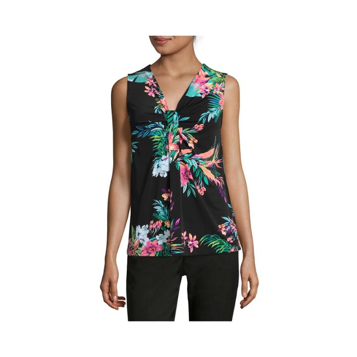 Worthington Sleeveless Knot-neck Top - Petite