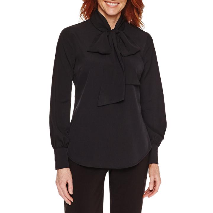 Sag Harbor Long Sleeve Woven Blouse