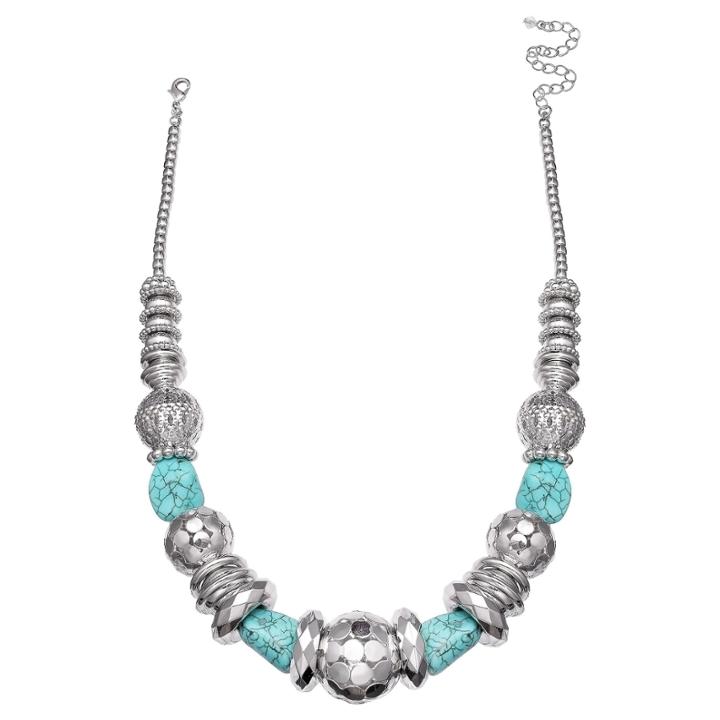 Mixit Clr 0717 Lt Blue Beaded Necklace