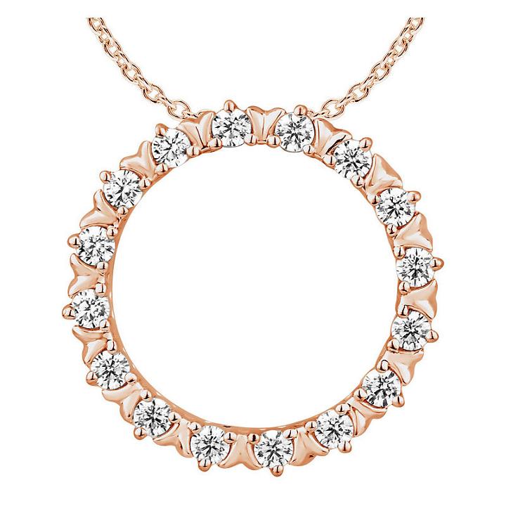 Womens 1/4 Ct. T.w. Genuine Diamond 10k Rose Gold Pendant