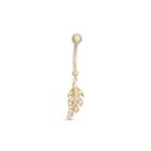 10k Yellow Gold Cubic Zirconia Wing Belly Ring
