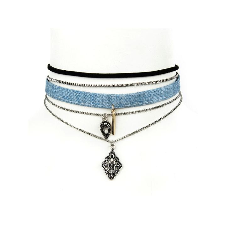 Arizona Womens Multi Color Choker Necklace