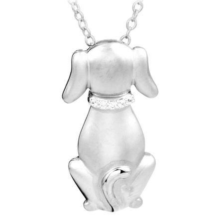 Aspca Tender Voices Diamond-accent Sitting Dog Pendant Necklace