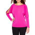 Bold Elements Long Sleeve Cold Shoulder Zipper Blouse