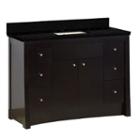 47.6-in. W Floor Mount Distressed Antique Walnut Vanity Set For 1 Hole Drilling Black Galaxy Top Biscuit Um Sink
