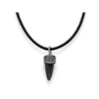 Mens Stainless Steel Antiqued Black Ion-plated Claw Pendant