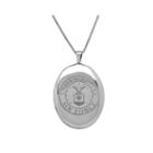 Sterling Silver Us Air Force Emblem Locket Pendant Necklace