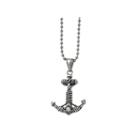 Mens Stainless Steel Antiqued Anchor Pendant