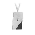 Mens Two Tone Stainless Steel Dog Tag Pendant