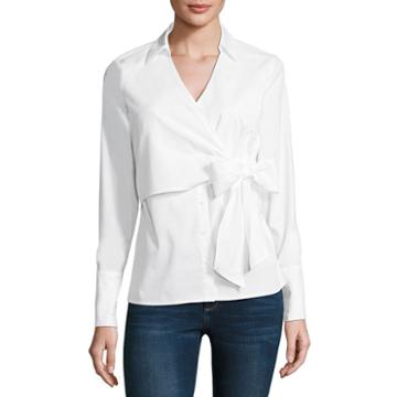 Project Runway Long Sleeve Double Layer Wrap Top
