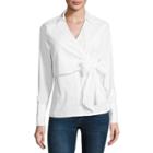 Project Runway Long Sleeve Double Layer Wrap Top