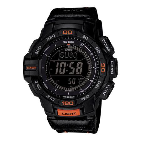 Casio Pro Trek Tough Solar Triple Sensor Mens Aviator-style Watch Prg270b-1cr