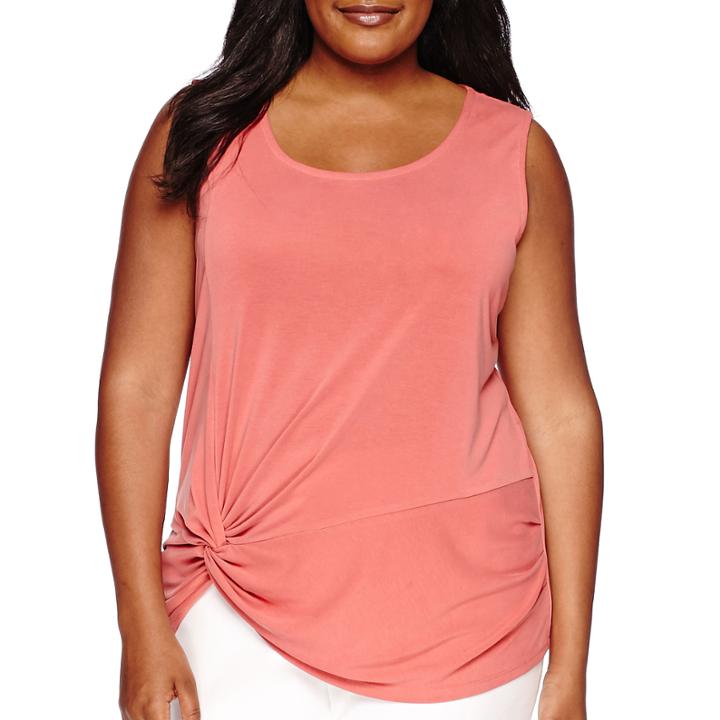 Liz Claiborne Knot-hem Tank Top - Plus