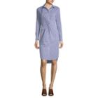 Belle + Sky Long Sleeve Stripe Wrap Dress