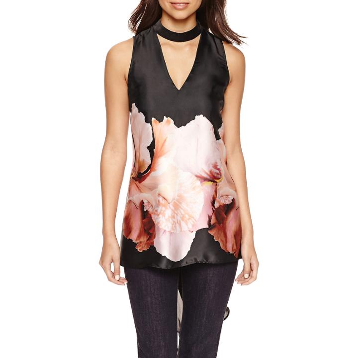Bisou Bisou Slit Back Keyhole Tunic Top