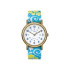 Timex Womens Weekender Blue And White Floral Strap Watch