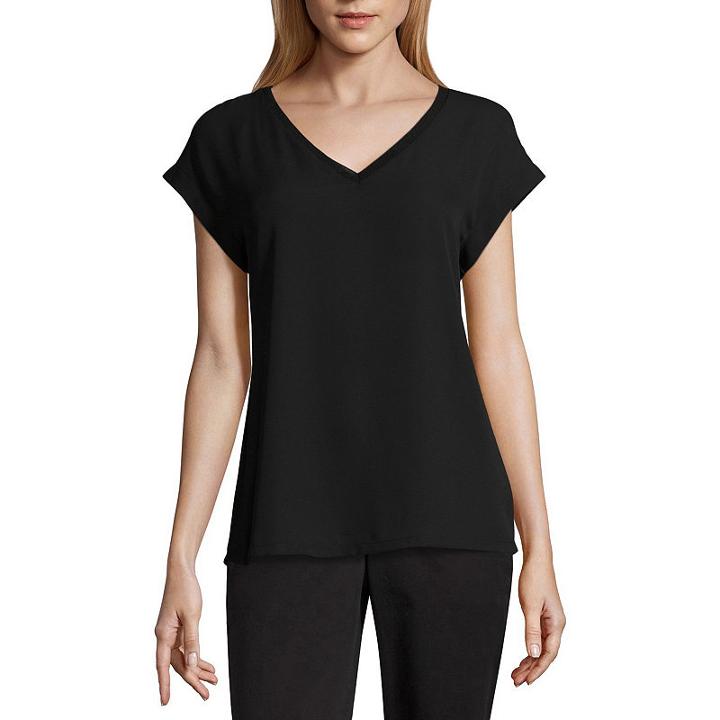 Worthington Short Sleeve V-neck Tee - Tall
