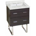 23.75-in. W Floor Mount Dawn Grey Vanity Set For 3h8-in. Drilling Bianca Carara Top White Um Sink