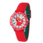 Sesame Street Red And Green Elmo Hearts Time Teacher Strap Watch W003169