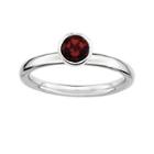 Personally Stackable Genuine Garnet Sterling Silver Stackable Ring