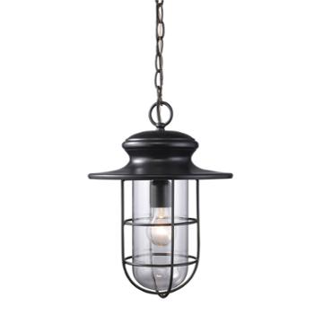 Portside 1-light Outdoor Pendant In Matte Black