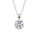 Lab-created Round White Sapphire Sterling Silver Pendant Necklace