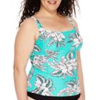 St. John's Bay Retro Hibiscus Tankini Swim Top - Plus
