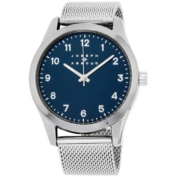 Joseph Abboud Mens Silver Tone Strap Watch-ja3202s648-102