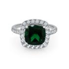 Womens Simulated Emerald Sterling Silver