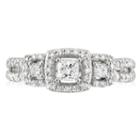 Love Lives Forever Womens 3/4 Ct. T.w. Multi-shape White Diamond 14k Gold 3-stone Ring