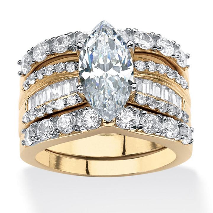 Diamonart Womens 4 1/2 Ct. T.w. Cubic Zirconia White Bridal Set