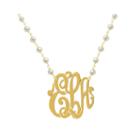Personalized 22k Gold Over Silver 32mm Monogram Necklace