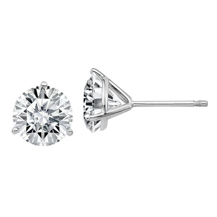 2 3/4 Ct. T.w. Round White Moissanite 14k Gold Stud Earrings
