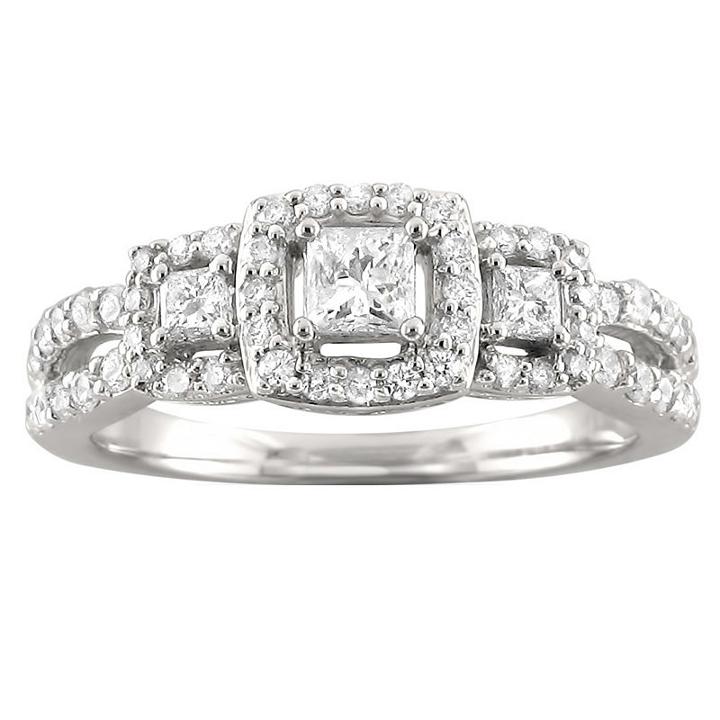 Love Lives Forever Womens 3/4 Ct. T.w. Diamond White 3-stone Ring