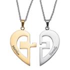 Personalized Womens Stainless Steel Heart Pendant Necklace