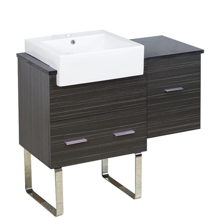 36.75-in. W 18-in. D Modern Plywood-melamine Vanity Base Set Only In Dawn Grey
