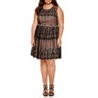 City Triangles Sleeveless Lace Party Dress - Juniors Plus