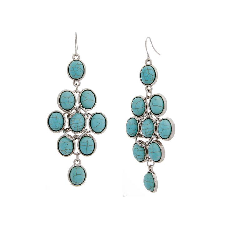 El By Erica Lyons Silver Over Brass Chandelier Earrings