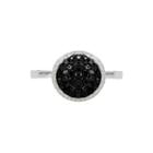 1/2 Ct. T.w. White And Color-enhanced Black Diamond Circle Ring