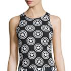 Captain America Shield Print Bodycon Crop Top