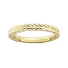 Personally Stackable 18k Yellow Gold Over Sterling Silver Dome Wheat Ring