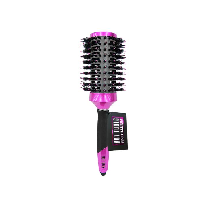 Hot Tools Pink Titanium 1-3/4 Mixed Bristles Round Brush