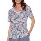 Alfred Dunner St. Augustine Short-sleeve Monotone Print Top