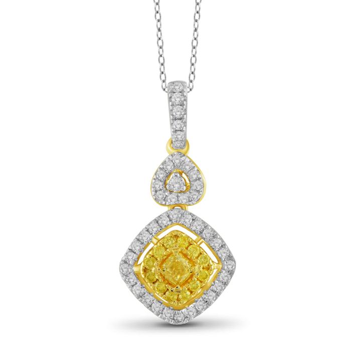 Womens 1/2 Ct. T.w. Yellow Diamond 14k Gold Pendant Necklace