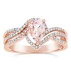 Womens 1/4 Ct. T.w. Pink Morganite 10k Gold Bypass Ring