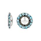 Genuine Swiss Blue Topaz & Black Sapphire Sterling Silver Earring Jackets