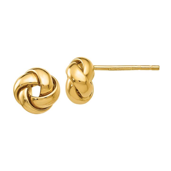 14k Gold 8mm Knot Stud Earrings